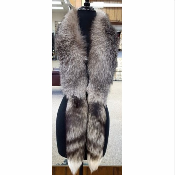 A.J. Ugent Furs Accessories - SOLD Indigo Silver dyed Fox Fling with Fox Tails